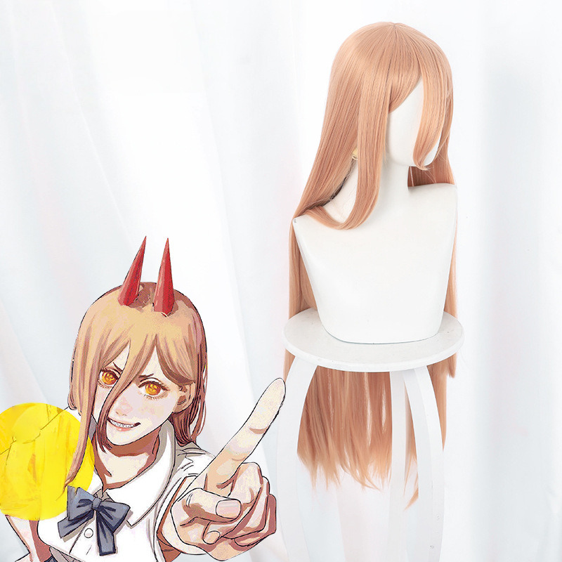 Power Orange Long Cosplay Wig for Chainsaw Man - 509C - Image 4