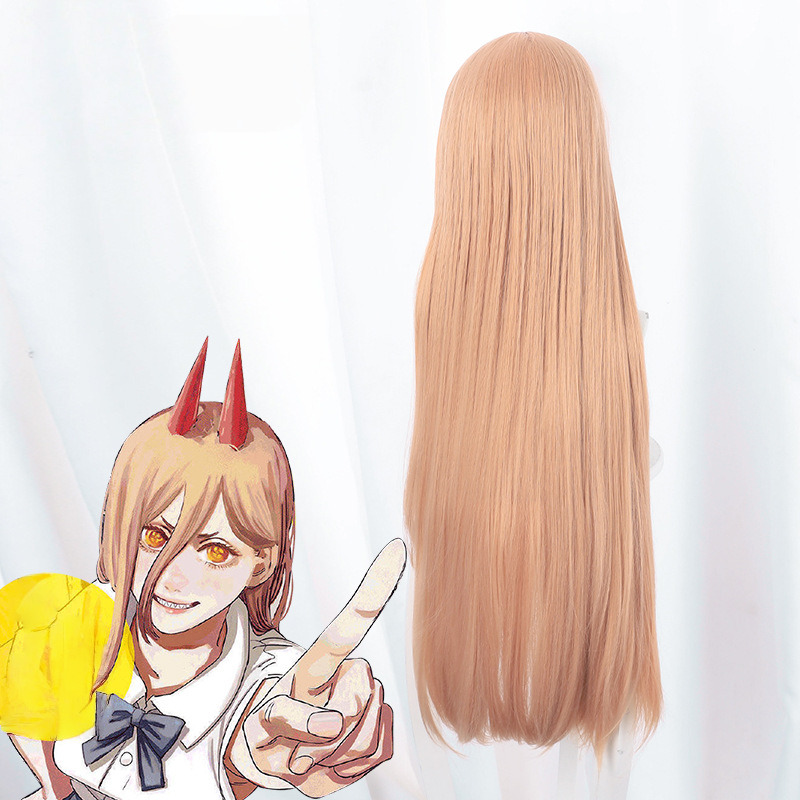 Power Orange Long Cosplay Wig for Chainsaw Man - 509C - Image 5
