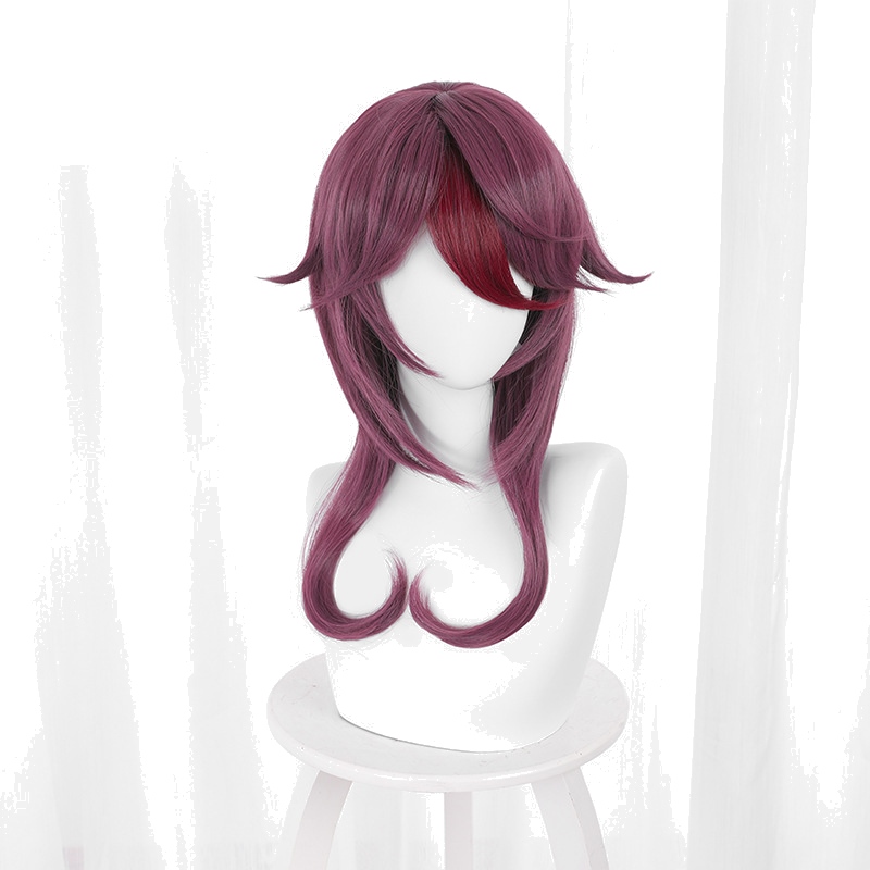 Rosaria Highlighted Purple Short Flipped Cosplay Wig for Genshin Impact - 503M - Image 2