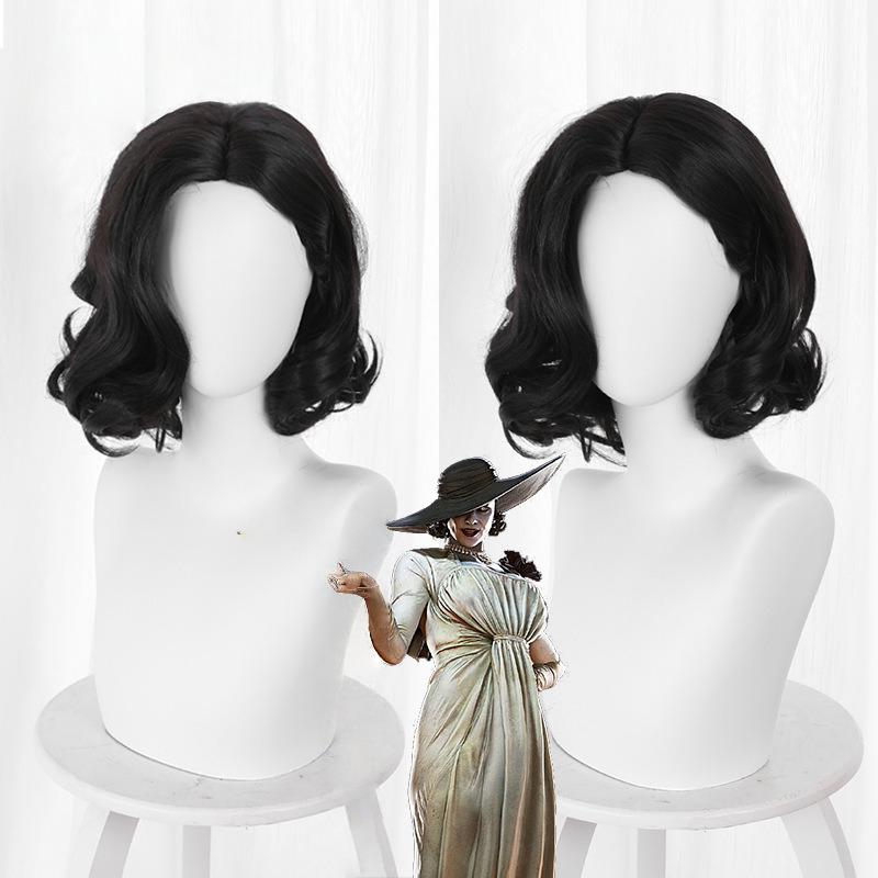 Lady Dimitrescu Short Curly Cosplay Wig for Resident Evil Village - 520D