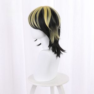 Kazutora Hanemiya Highlighted Yellow Short Flipped Cosplay Wig for Tokyo Revengers - 521D