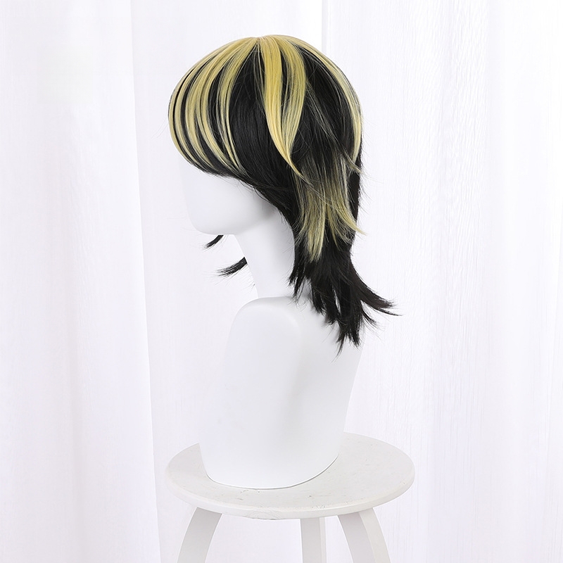 Kazutora Hanemiya Highlighted Yellow Short Flipped Cosplay Wig for Tokyo Revengers - 521D