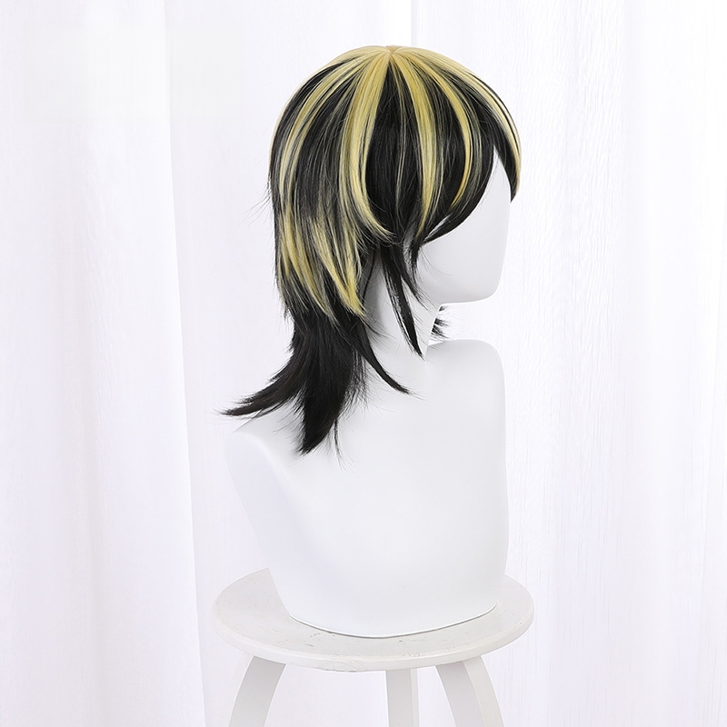 Kazutora Hanemiya Highlighted Yellow Short Flipped Cosplay Wig for Tokyo Revengers - 521D - Image 3