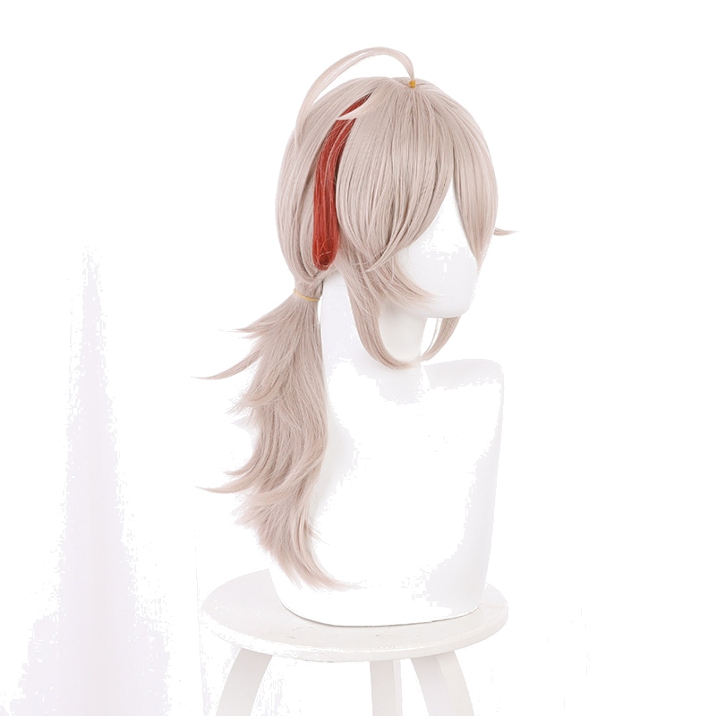 Kaedehara Kazuha Yellow-pink Short Ponytail Styled Cosplay Wig for Genshin Impact - 503S - Image 3