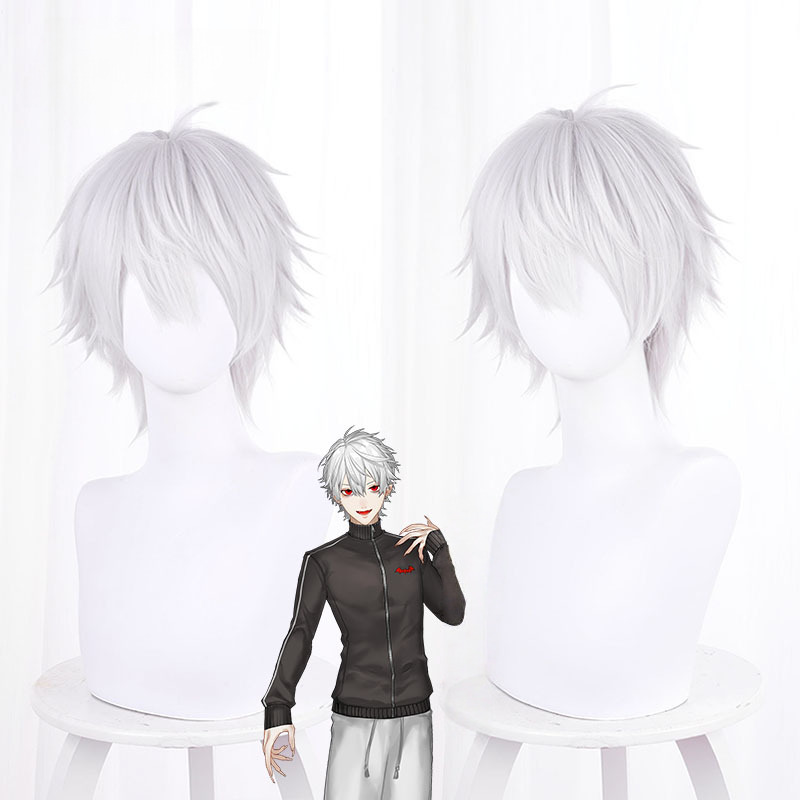 Kuzuha Silver-white Short Cosplay Wig for VTuber - 536E