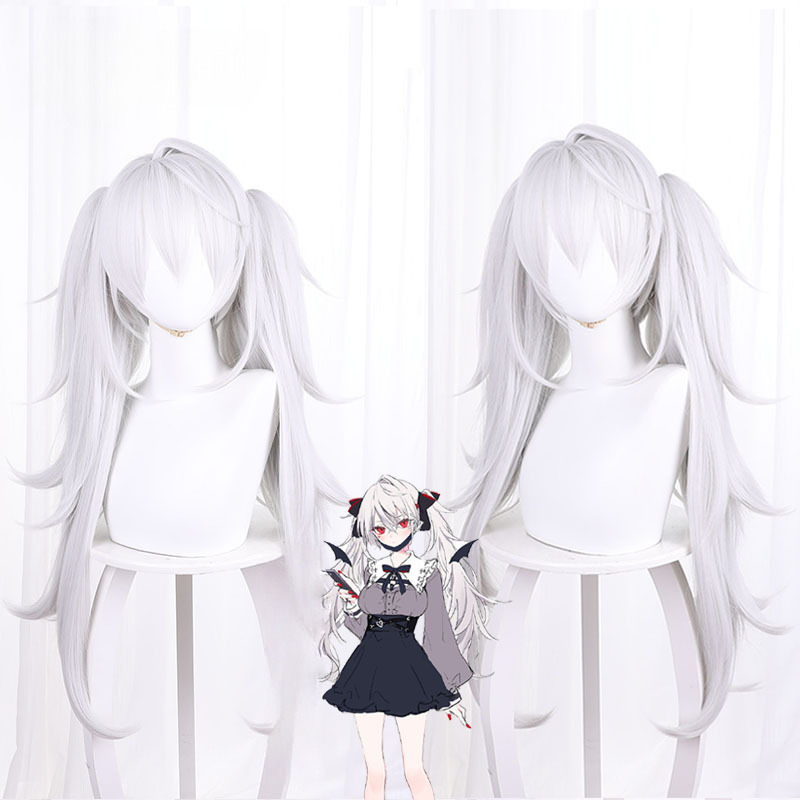 Kuzuha Silver-white Twin Ponytail Cosplay Wig for VTuber - 536EB