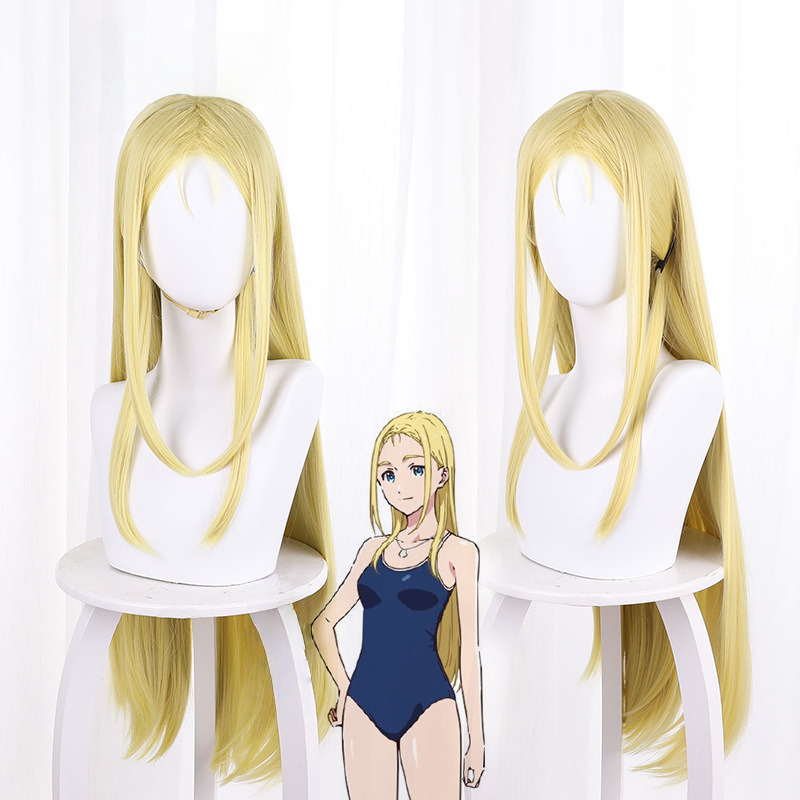 Ushio Kofune Blonde Long Straight Cosplay Wig for Summer Time Rendering - 537A