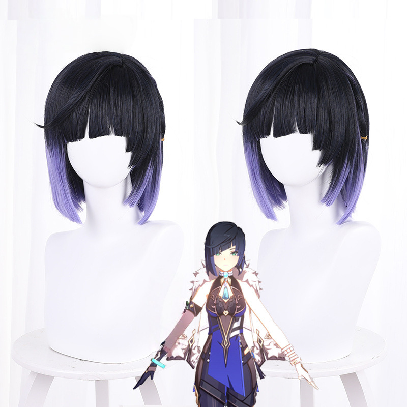 Yelan Blue-purple Ink Blue Styled Cosplay Wig for Genshin Impact - 503Z