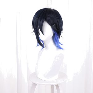 Yugo Asuma Gradient Cyan Short Flipped Cosplay Wig for VTuber