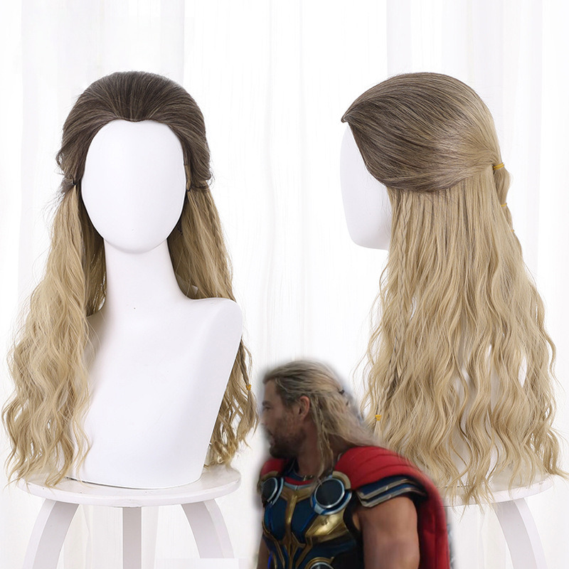 Thor Gradient Brown Slicked-back Cosplay Wig for Thor: Love and Thunder - 405KB