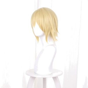 Dainsleif Light Blonde Short Flipped Cosplay Wig for Genshin Impact - 539D