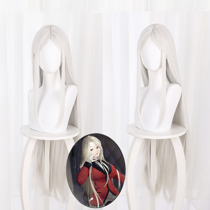 Sachiko Juraku Platinum Blonde Long Straight Cosplay Wig for Kakegurui Twin - 441G