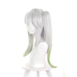 Nahida Silver-white Light Green Ponytail Cosplay Wig for Genshin Impact - 539E