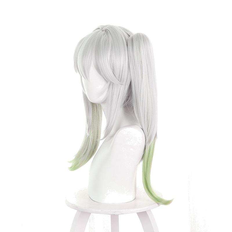 Nahida Silver-white Light Green Ponytail Cosplay Wig for Genshin Impact - 539E