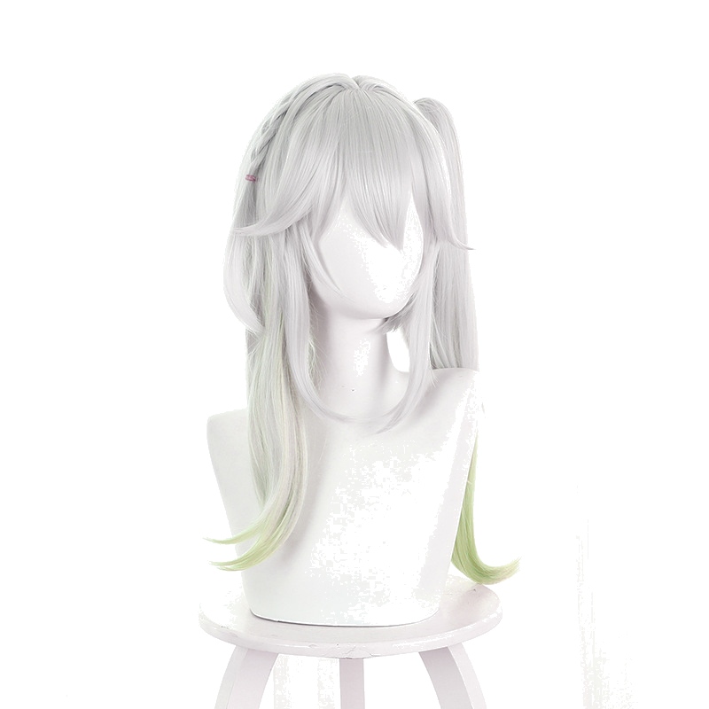 Nahida Silver-white Light Green Ponytail Cosplay Wig for Genshin Impact - 539E - Image 2