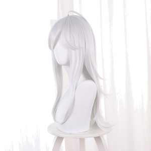 Cyno Silver-white Medium-length Flipped Cosplay Wig for Genshin Impact - 539Q
