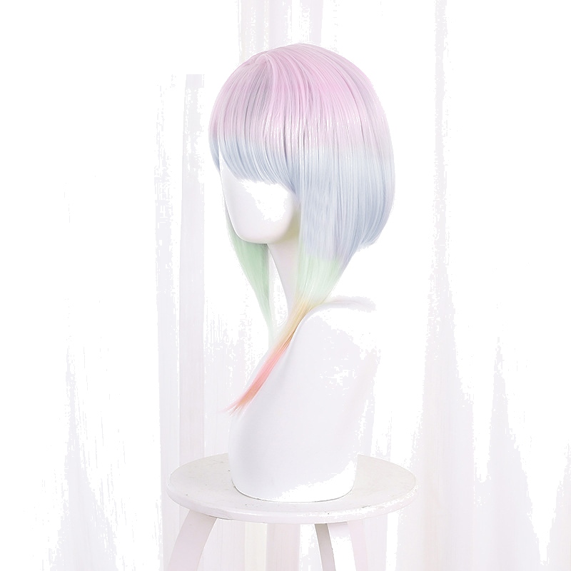 Lucy Multi-color Gradient Short Styled Cosplay Wig for Cyberpunk: Edgerunners - 512I