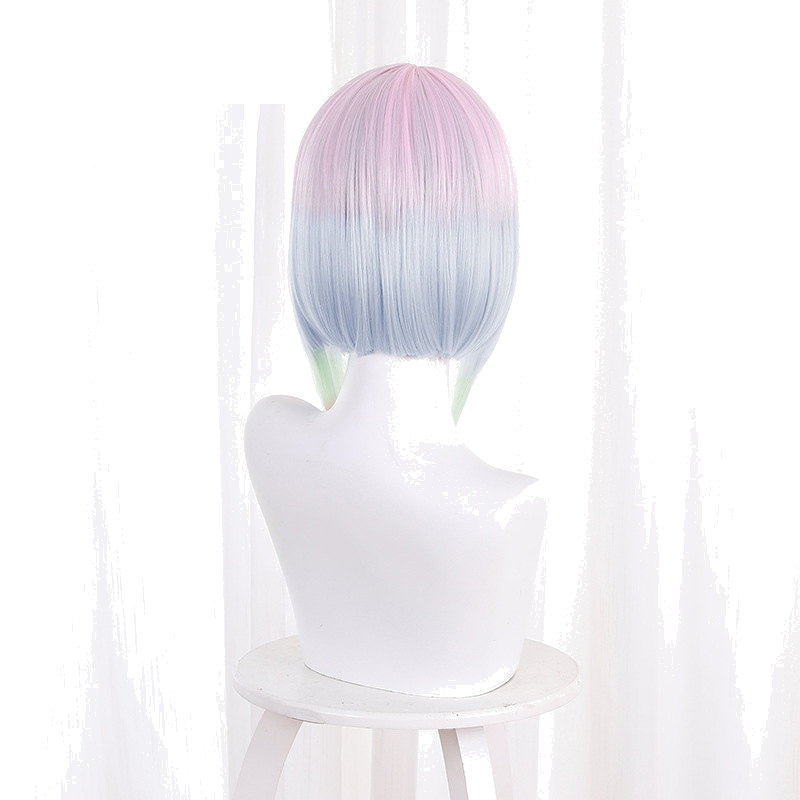Lucy Multi-color Gradient Short Styled Cosplay Wig for Cyberpunk: Edgerunners - 512I - Image 3