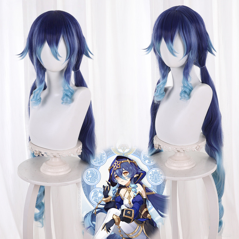 Layla Gradient Blue Twin Ponytail Cosplay Wig for Genshin Impact - 539S