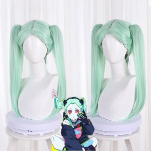 Rebecca Cyan Clip-in Twin Ponytail Cosplay Wig for Cyberpunk: Edgerunners - 512J