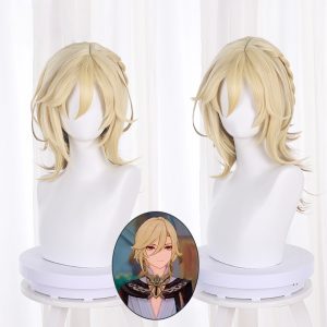 Kaveh Light Blonde Gradient Medium-length Styled Cosplay Wig for Genshin Impact - 539W
