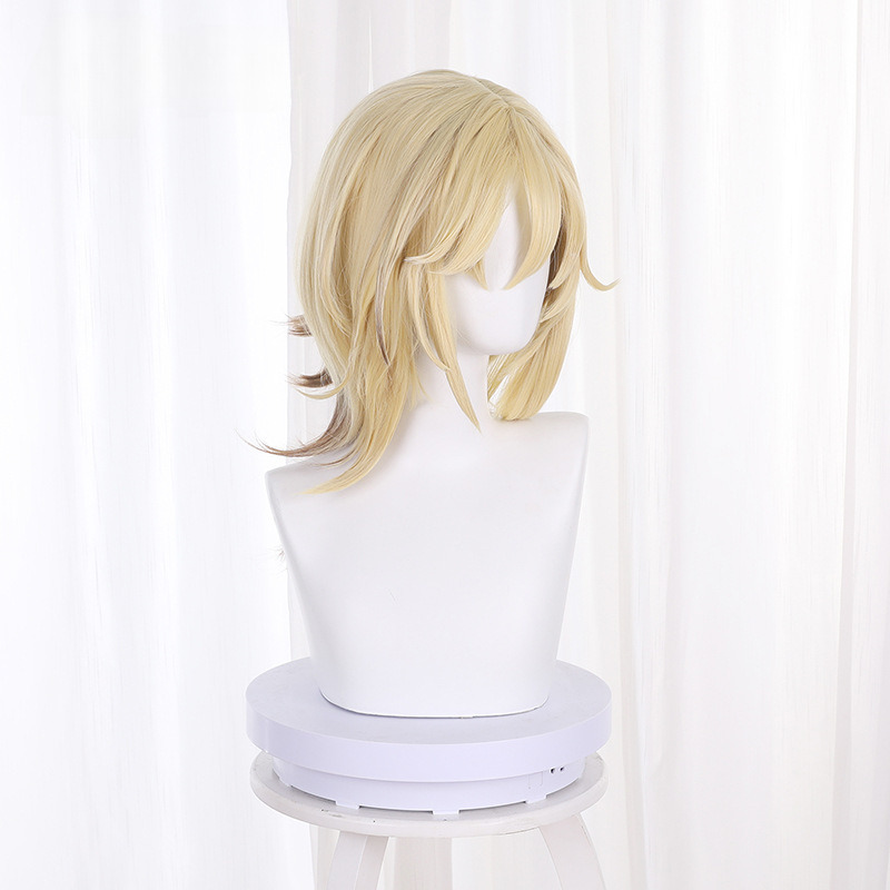 Kaveh Light Blonde Gradient Medium-length Styled Cosplay Wig for Genshin Impact - 539W - Image 3