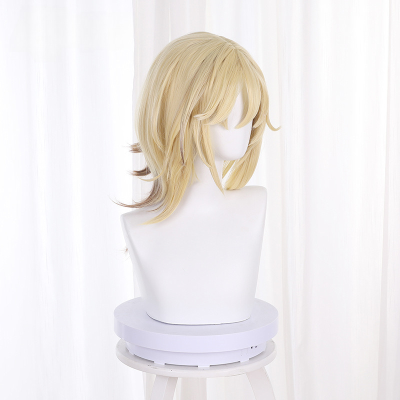 Kaveh Light Blonde Gradient Medium-length Styled Cosplay Wig for Genshin Impact - 539W - Image 4
