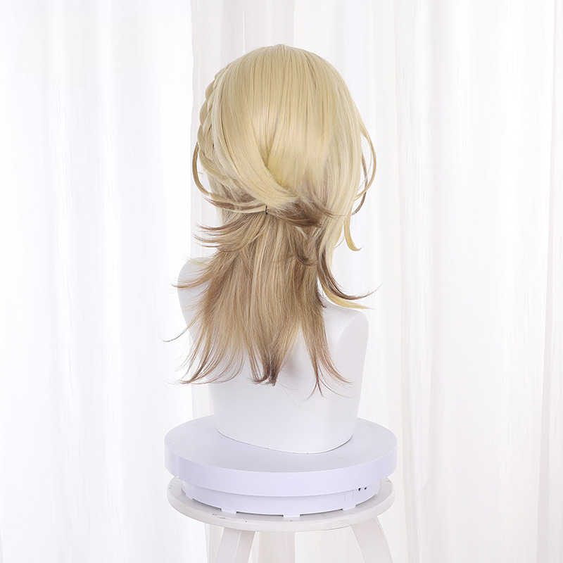 Kaveh Light Blonde Gradient Medium-length Styled Cosplay Wig for Genshin Impact - 539W - Image 5
