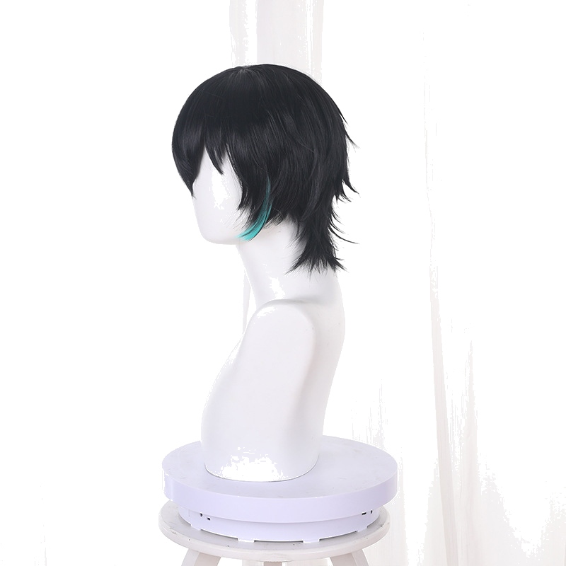 Cinnabar Highlighted Green Short Flipped Cosplay Wig for Path to Nowhere - 540F