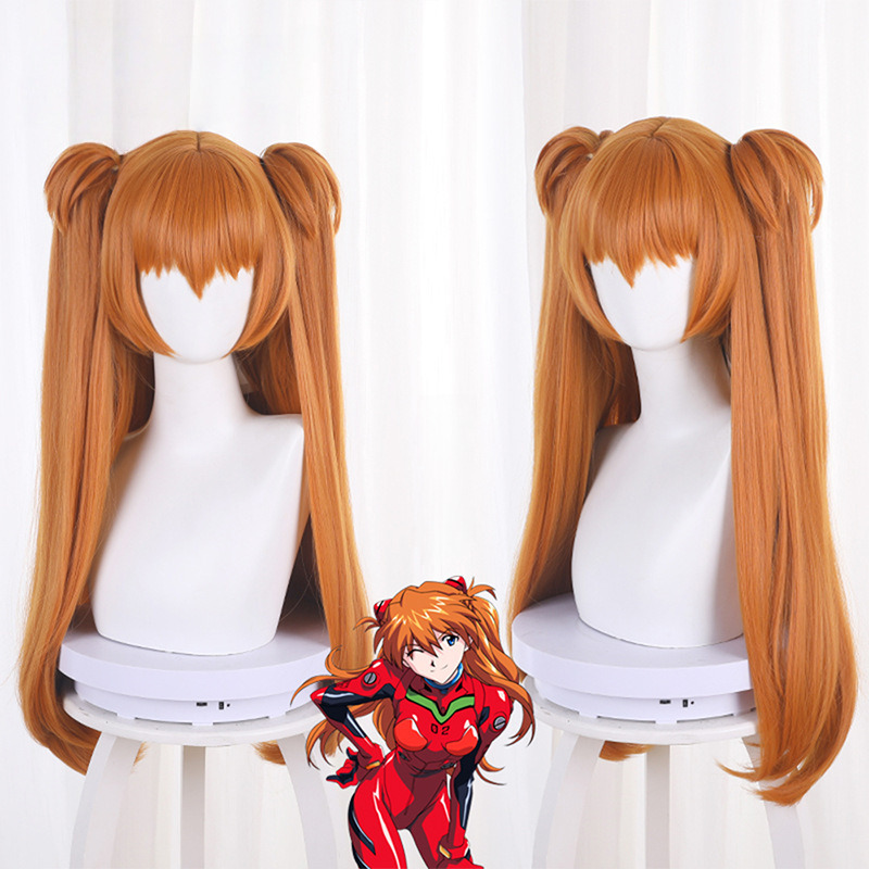 Asuka Langley Muted Orange Ponytail Flipped Styled Cosplay Wig for Neon Genesis Evangelion - 014E