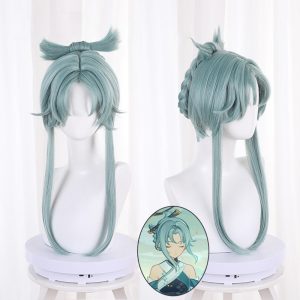 Madame Ping Gray-green Braided Styled Cosplay Wig for Genshin Impact - 539Y
