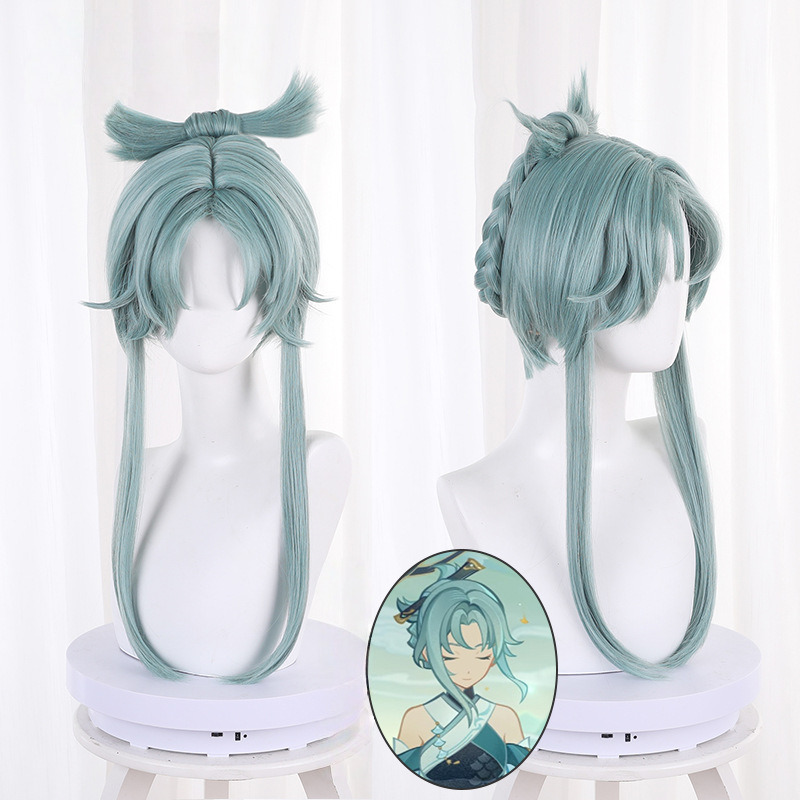 Madame Ping Gray-green Braided Styled Cosplay Wig for Genshin Impact - 539Y