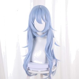 Rei Ayanami Light Blue Long Wavy Flipped Cosplay Wig for Neon Genesis Evangelion - 014GA