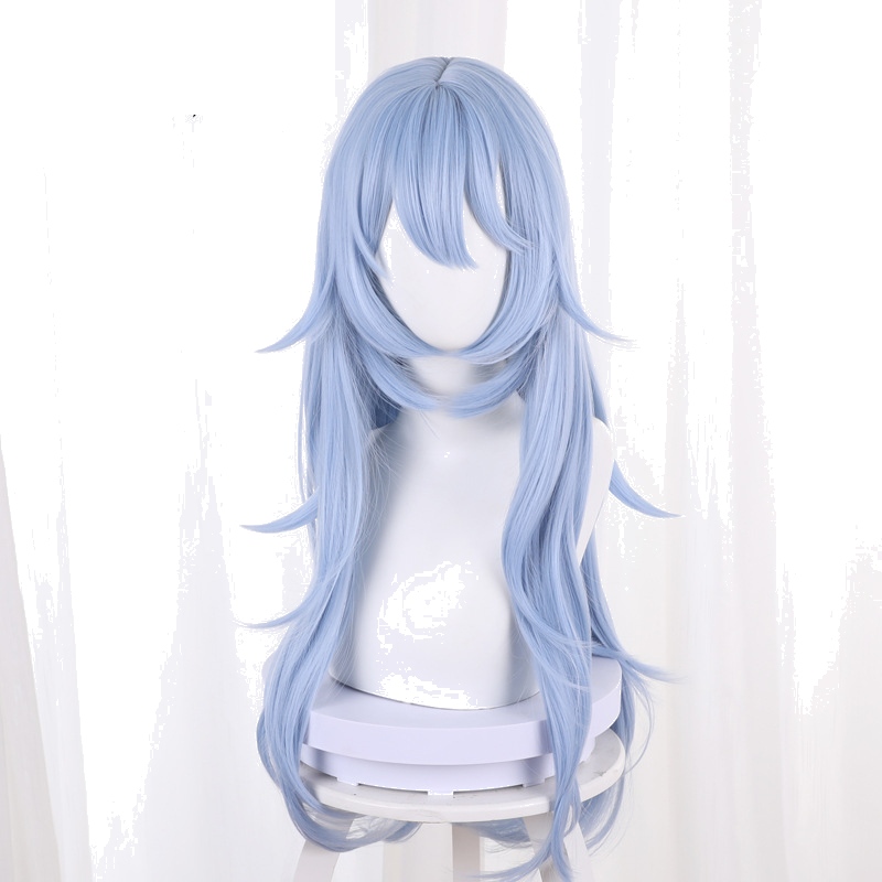 Rei Ayanami Light Blue Long Wavy Flipped Cosplay Wig for Neon Genesis Evangelion - 014GA