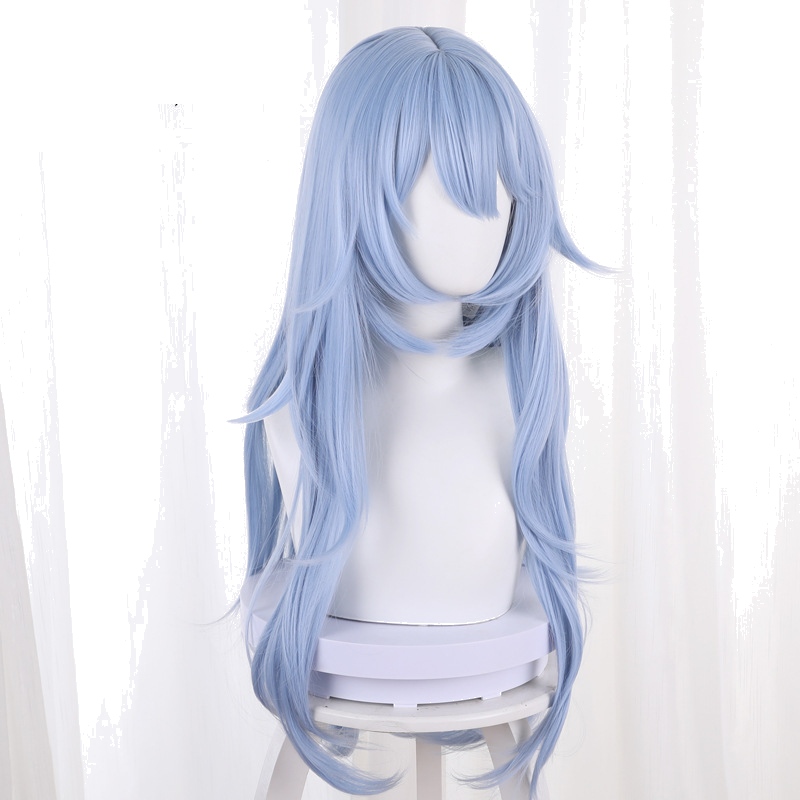 Rei Ayanami Light Blue Long Wavy Flipped Cosplay Wig for Neon Genesis Evangelion - 014GA - Image 2