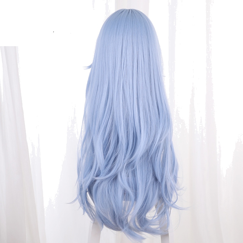 Rei Ayanami Light Blue Long Wavy Flipped Cosplay Wig for Neon Genesis Evangelion - 014GA - Image 3