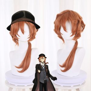 Chuya Nakahara Golden Brown Short Ponytail Cosplay Wig for Bungo Stray Dogs - 409H