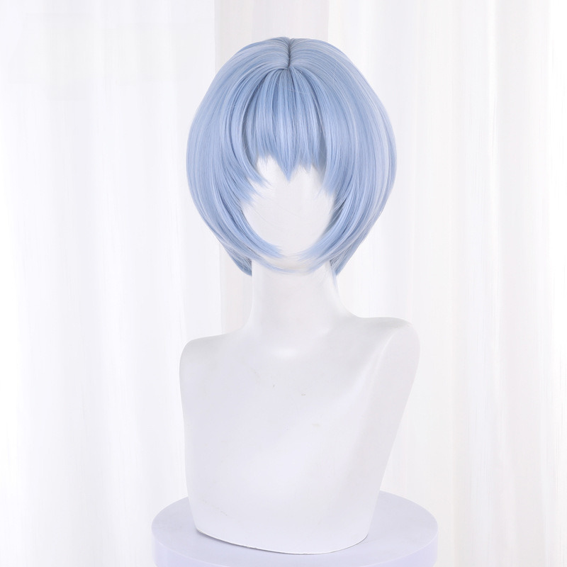Rei Ayanami Light Blue Short Cosplay Wig for Neon Genesis Evangelion - 014G - Image 2
