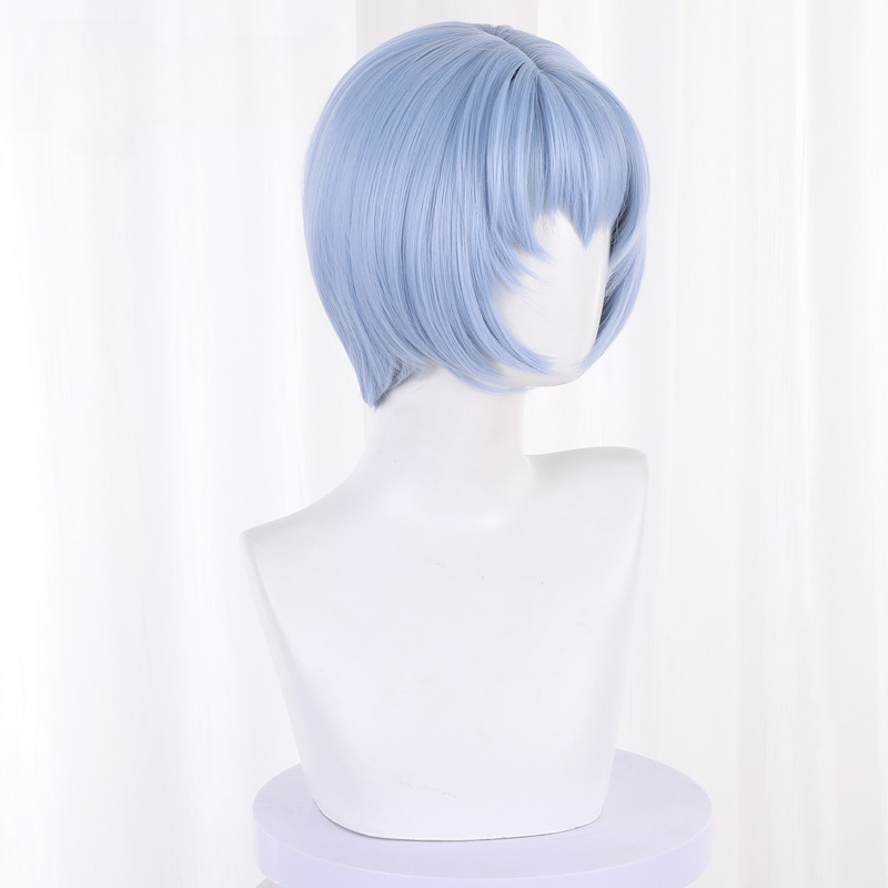 Rei Ayanami Light Blue Short Cosplay Wig for Neon Genesis Evangelion - 014G - Image 4