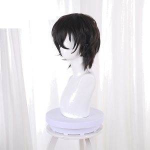 Osamu Dazai Dark Brown Short Voluminous Slightly Wavy Cosplay Wig for Bungo Stray Dogs - 409C