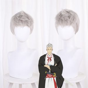 Shion Yamada Asaemon Gray-white White Short Cosplay Wig for Hell's Paradise - 543C