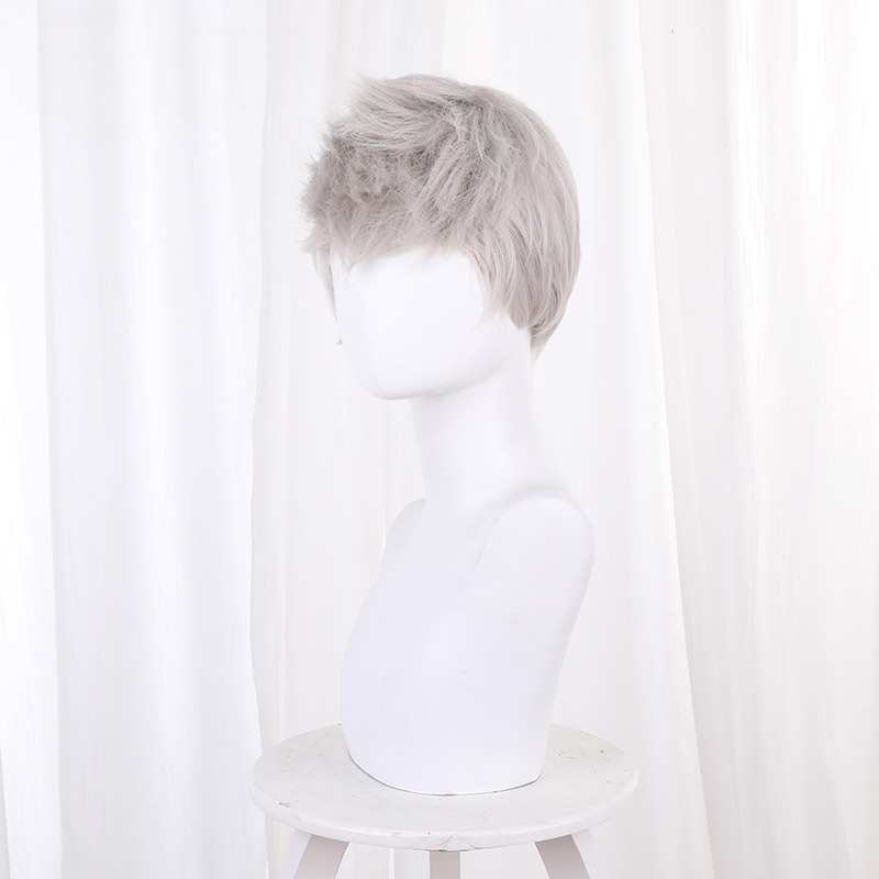 Shion Yamada Asaemon Gray-white White Short Cosplay Wig for Hell's Paradise - 543C - Image 2