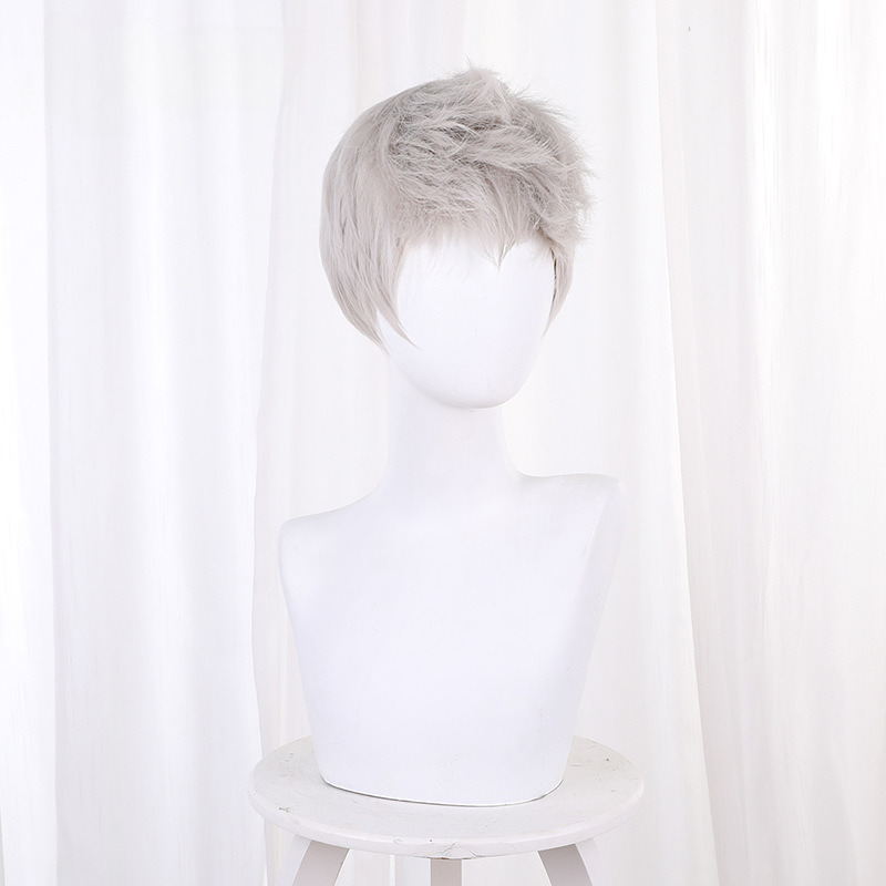 Shion Yamada Asaemon Gray-white White Short Cosplay Wig for Hell's Paradise - 543C - Image 3
