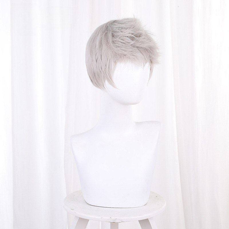 Shion Yamada Asaemon Gray-white White Short Cosplay Wig for Hell's Paradise - 543C - Image 4