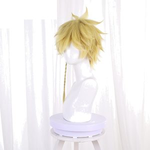 Aza Chobei Yellow Braided Short Flipped Cosplay Wig for Hell's Paradise - 543H