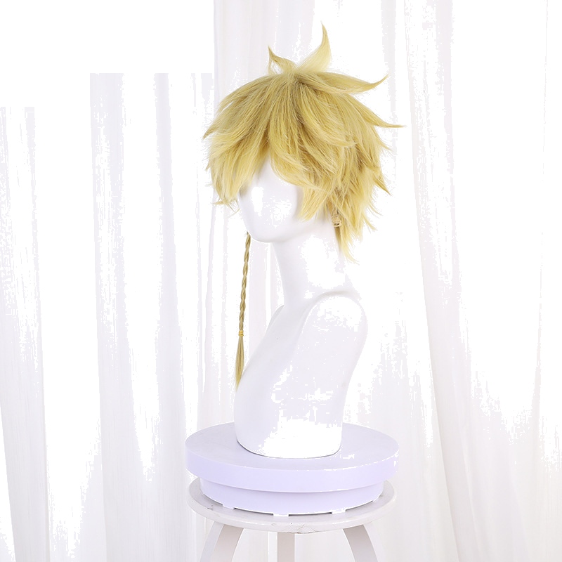 Aza Chobei Yellow Braided Short Flipped Cosplay Wig for Hell's Paradise - 543H