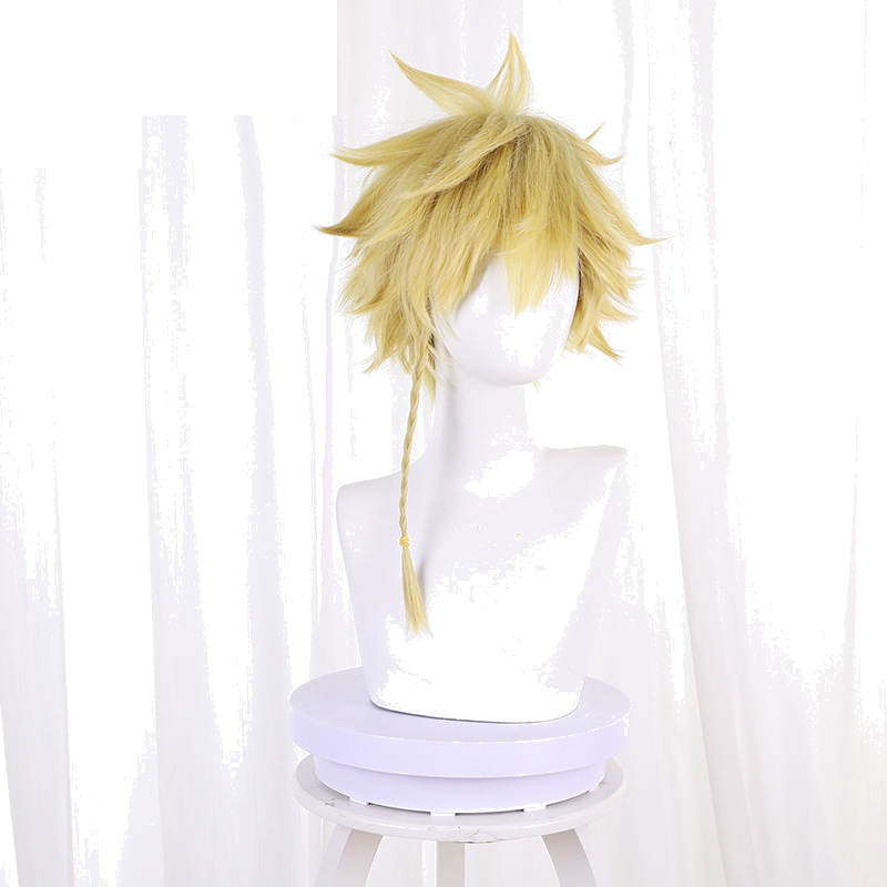 Aza Chobei Yellow Braided Short Flipped Cosplay Wig for Hell's Paradise - 543H - Image 2