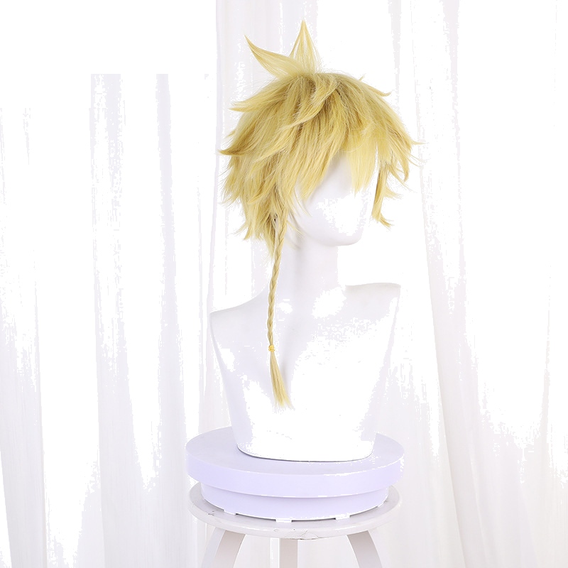 Aza Chobei Yellow Braided Short Flipped Cosplay Wig for Hell's Paradise - 543H - Image 3