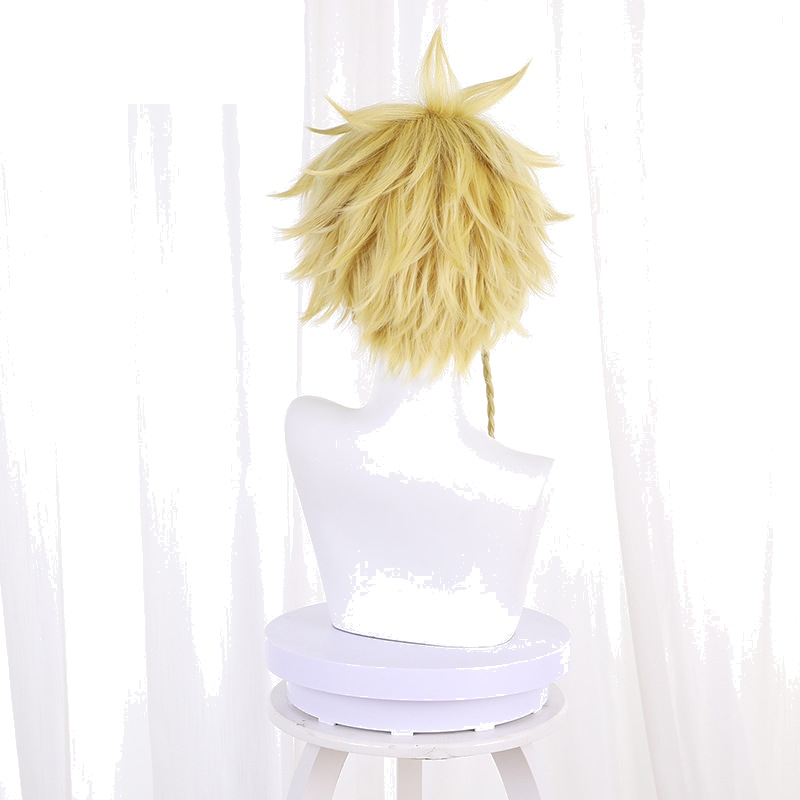 Aza Chobei Yellow Braided Short Flipped Cosplay Wig for Hell's Paradise - 543H - Image 4