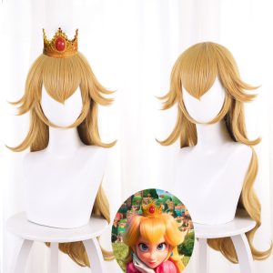 Princess Peach Yellow Long Wavy Cosplay Wig for The Super Mario Bros. Movie - 461I